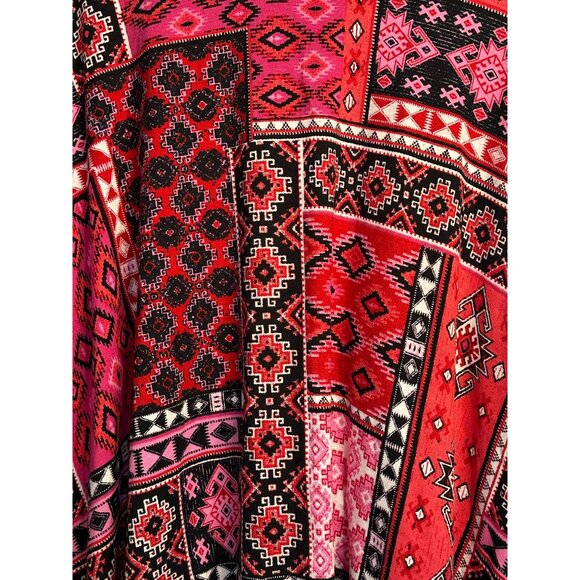 NWT Ruby Rd Womens 2X Cowl Neck Tunic Top 3/4 Sleeve Red Pink Stretchy 26"x28" - Picture 6 of 7